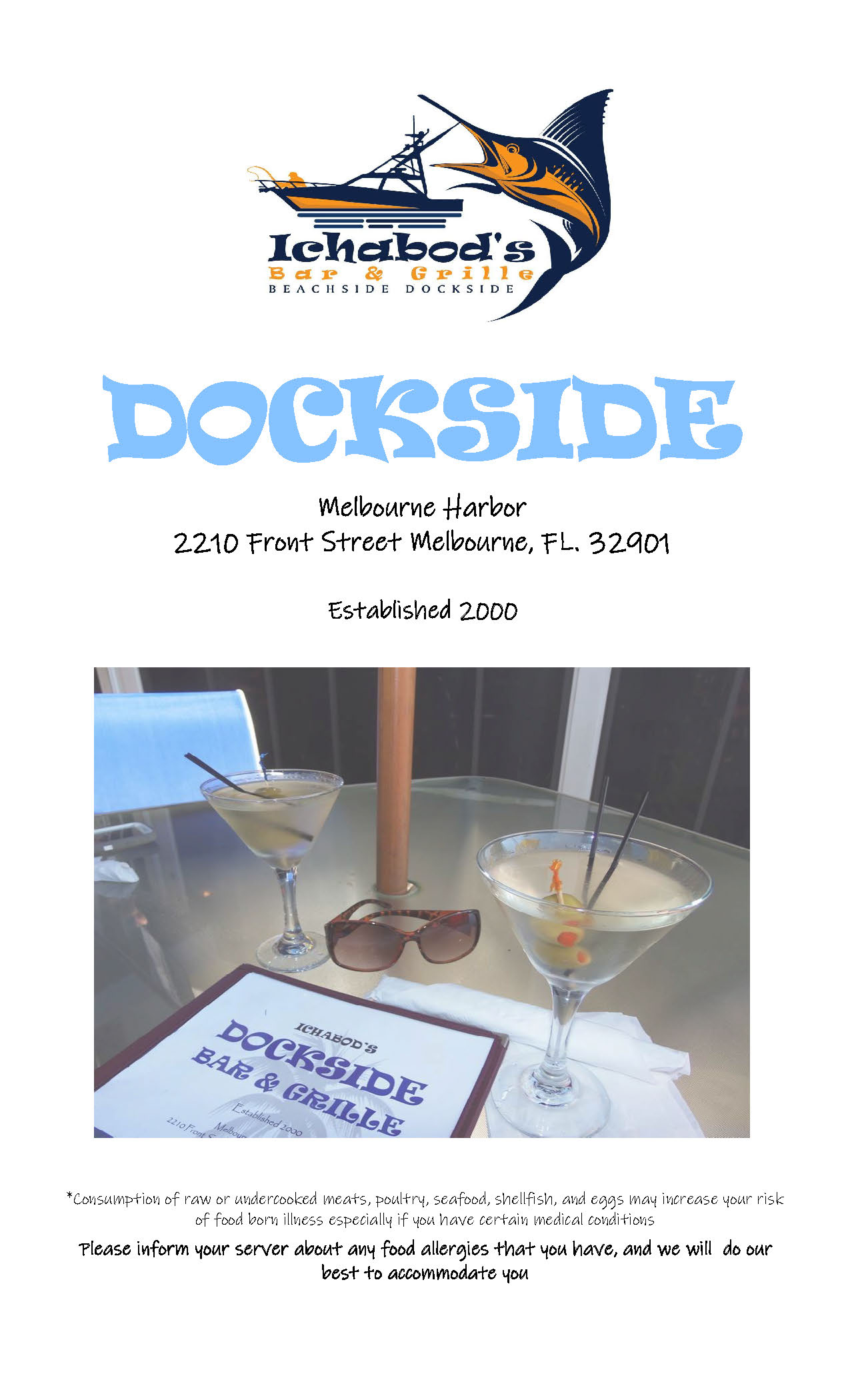 Ichabods Dockside menu Updated 12-8-25 Cover