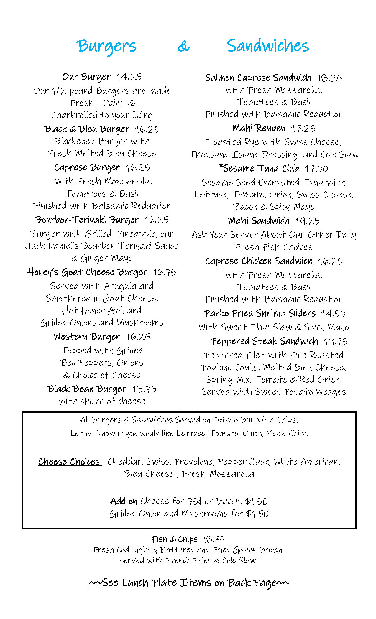 Ichabods Dockside menu Updated 12-8-25 Burgers and Sandwiches